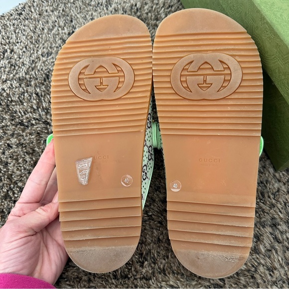 Gucci Moritz Sandals GG canvas crystal-embellished Slides - Picture 6 of 9